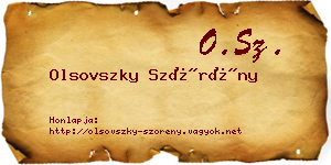 Olsovszky Szörény névjegykártya